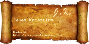 Jenes Krisztina névjegykártya